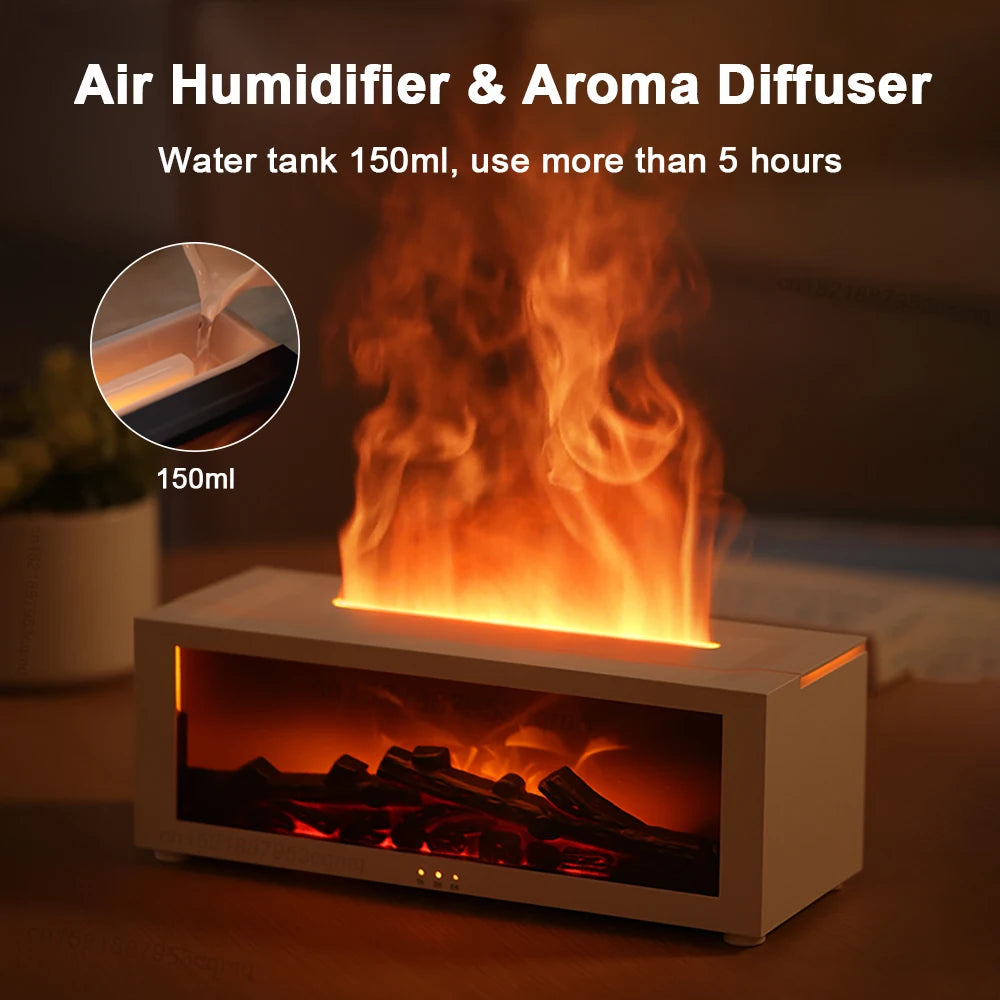 Air Humidifier Essential Oil Diffuser Flame Aroma Humidifier Home Room