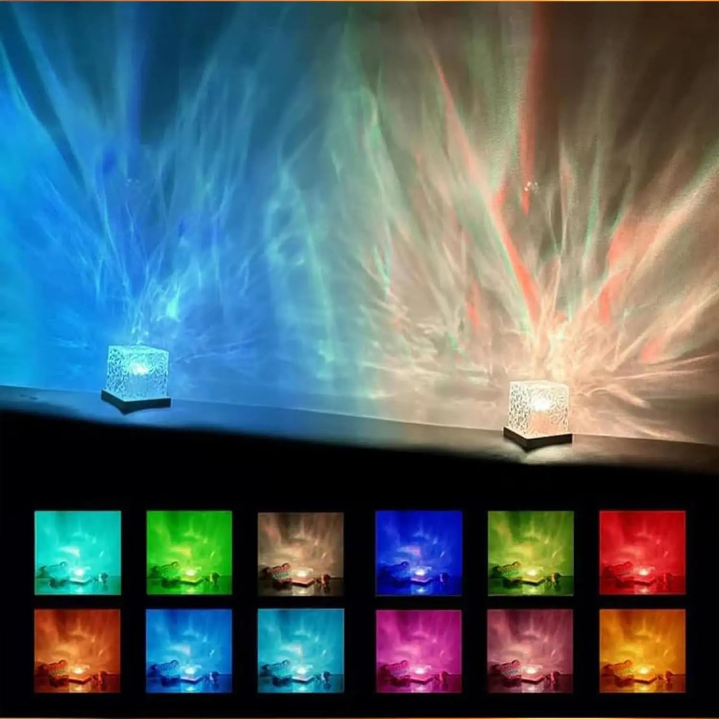 Ocean Wave Projector Light 16 Colors Midnight Aura Aurora Glow Lamp Home